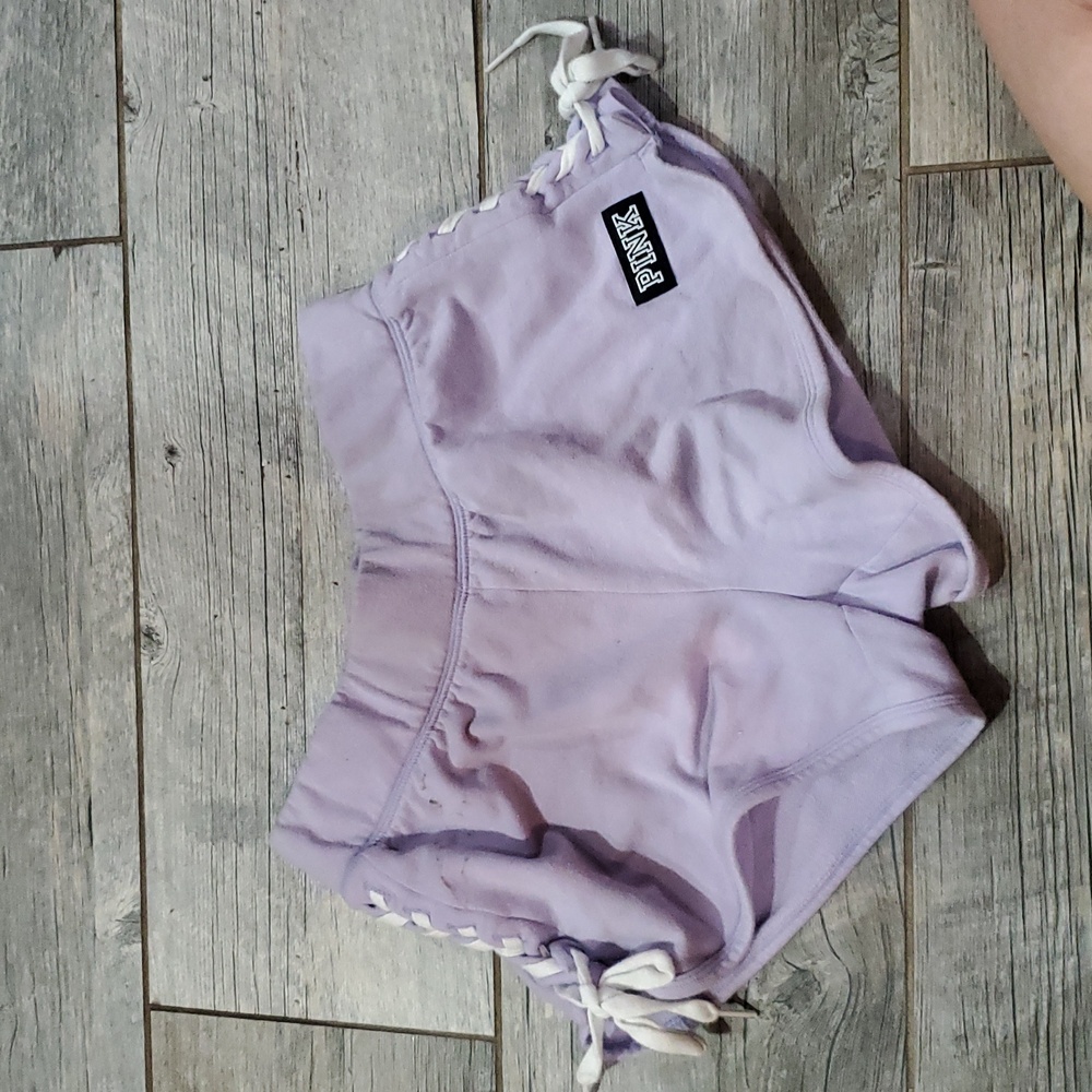 PINK Victoria's Secret Women's Light Purple Lace-Up Shorts